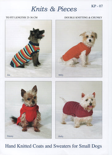 Knits & Pieces Double Knitting Pattern - Dog Knitted Coats/Jumpers (KP-07)