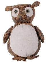 Load image into Gallery viewer, Faux Leather & Suede Animal Door Stop (Hedgehog Fox or Owl)