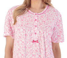 Load image into Gallery viewer, Slenderella Ditsy Floral Short Sleeve Jersey Nightie (3 Colours)