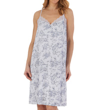 Load image into Gallery viewer, Slenderella Ladies Sketch Floral Print Jersey Chemise (Grey or Pink)