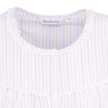 Load image into Gallery viewer, Slenderella Ladies Seersucker Stripe Short Sleeved Nightie UK 10-30 (Blue or Pink)