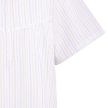 Load image into Gallery viewer, Slenderella Ladies Seersucker Stripe Short Sleeved Nightie UK 10-30 (Blue or Pink)