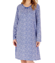 Load image into Gallery viewer, Slenderella Long Sleeve V Neck Ditsy Floral Jersey Nightie (3 Colours)