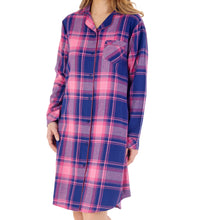 Load image into Gallery viewer, Slenderella Ladies Brushed Cotton Checked Nightshirt (2 Colours)