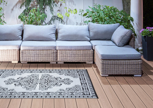 Garden Outdoor Rug Persian Style Reversible & Waterproof (120cm x 180cm)