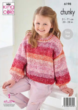Load image into Gallery viewer, King Cole Knitting Pattern for Kid’s Long Chunky Jacket & Sweater 6198