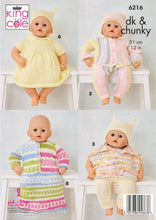 Load image into Gallery viewer, King Cole Double Knitting Pattern – Baby Dolls Clothes & Accessories 6216
