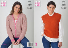 Load image into Gallery viewer, King Cole Ladies Knitting Pattern 4Ply Cardigan & Slipover (6295)