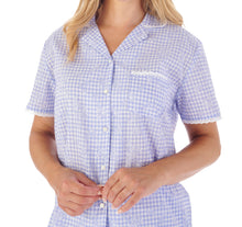 Load image into Gallery viewer, Slenderella Ladies Gingham & Flower Cotton Pyjamas (2 Colours)