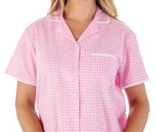 Load image into Gallery viewer, Slenderella Ladies Gingham & Flower Cotton Pyjamas (2 Colours)