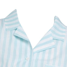 Load image into Gallery viewer, Slenderella Ladies Striped Button Up Top & Trouser Bottoms Pyjamas Set (Mint or Pink)