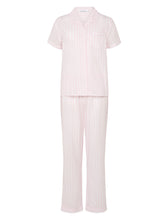 Load image into Gallery viewer, Slenderella Ladies Striped Button Up Top & Trouser Bottoms Pyjamas Set (Mint or Pink)