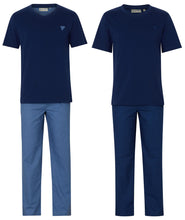 Load image into Gallery viewer, Walker Reid Mens Pyjamas Jersey Top & Diamond Pattern Bottoms (Blue or Navy)