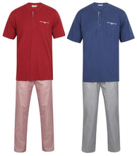 Load image into Gallery viewer, Walker Reid Mens Pyjamas Jersey Top & Woven Geo Print PJ Bottoms (Medium - XXXL)