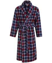 Load image into Gallery viewer, Walker Reid Mens Check Coral Fleece Dressing Gown (Small - 4XL)