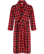 Load image into Gallery viewer, Walker Reid Mens Check Coral Fleece Dressing Gown (Small - 4XL)