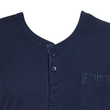 Load image into Gallery viewer, Walker Reid Mens Plain Top & Striped Bottoms Pyjamas Set (Blue or Grey)