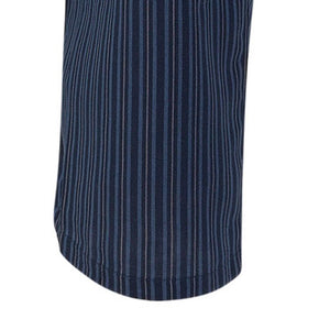 Walker Reid Mens Plain Top & Striped Bottoms Pyjamas Set (Blue or Grey)