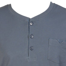 Load image into Gallery viewer, Walker Reid Mens Plain Top & Striped Bottoms Pyjamas Set (Blue or Grey)