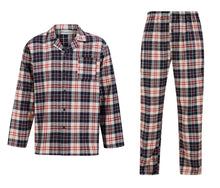 Load image into Gallery viewer, Walker Reid Brushed Cotton Traditional Check Pyjamas (Navy or Red)