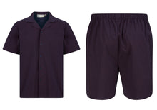 Load image into Gallery viewer, Walker Reid Navy & Red Diamond Print Button Up & Shorts Pyjamas Set
