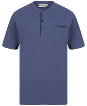 Load image into Gallery viewer, Walker Reid Mens Pyjamas Jersey Top & Navy Leaf Print Bottoms