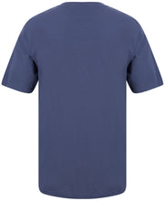 Load image into Gallery viewer, Walker Reid Mens Pyjamas Jersey Top & Navy Leaf Print Bottoms