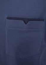 Load image into Gallery viewer, Walker Reid Mens Pyjamas Jersey Top & Navy Leaf Print Bottoms