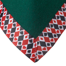 Load image into Gallery viewer, Bridge / Poker Card Baize Table Cloth - 36" Square (4 Suits Ribbon Designs)