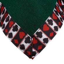 Load image into Gallery viewer, Bridge / Poker Card Baize Table Cloth - 36" Square (4 Suits Ribbon Designs)