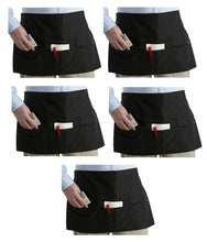 Load image into Gallery viewer, Black Money Apron With Zip Pockets - 22" Wide x 14" Long (Pack of 1 or 5)