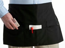 Load image into Gallery viewer, Black Money Apron With Zip Pockets - 22" Wide x 14" Long (Pack of 1 or 5)