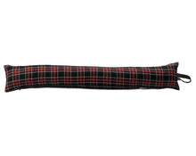 Load image into Gallery viewer, Black Stewart Tartan Check Cotton Draught Excluder (4 Sizes)