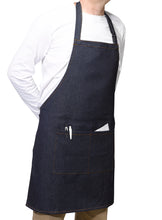 Load image into Gallery viewer, Blue Denim 100% Cotton Bib Apron With Split Pocket 27" x 31" (Pack of 1 or 5)