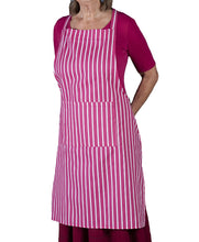Load image into Gallery viewer, Butchers Stripe Printed Cotton Bib Apron or Double Oven Glove (5 Colours)