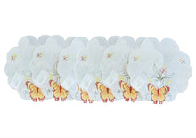 Load image into Gallery viewer, Pack of 6 Embroidered Butterfly Scalloped Edge Doilies (2 Sizes)