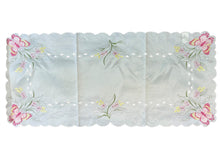 Load image into Gallery viewer, Embroidered Butterfly Table Runner with Scalloped Edge 16" x 36" (2 Colours)