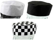 Load image into Gallery viewer, Professional Chefs Catering Skull Caps - Pack of 1 or 5 (Black White or Check)