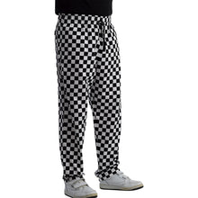 Load image into Gallery viewer, Chefs Black & White Polycotton Checked Trousers with Elasticated Waist (XS-XXXL)