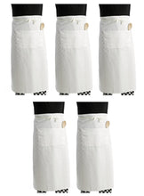 Load image into Gallery viewer, White Bar Apron With Pocket (Pack of 1 or 5)