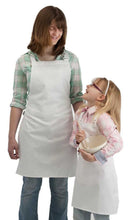 Load image into Gallery viewer, Children's White Bib Apron with Adjustable Neck - 2 Sizes (White)