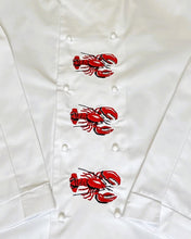 Load image into Gallery viewer, Long Sleeve Embroidered Lobster Design Chefs Jacket 44” Large