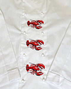 Long Sleeve Embroidered Lobster Design Chefs Jacket 44” Large