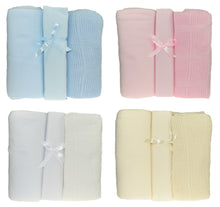 Load image into Gallery viewer, 3 Piece Cot Bed Starter Set - Blankets & Fitted Sheet (Various Colours)