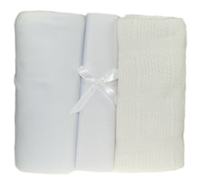 Load image into Gallery viewer, 3 Piece Cot Bed Starter Set - Blankets & Fitted Sheet (Various Colours)