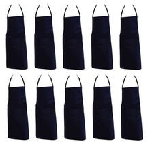 Load image into Gallery viewer, 100% Cotton Full Length Bib Aprons - With Pocket (Various Colours &amp; Quantities)