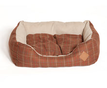 Load image into Gallery viewer, Danish Design Tweed Snuggle Dog Bed with Removable Cushion (Brown)