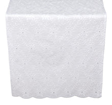 Load image into Gallery viewer, Broderie Anglaise White Cotton Table Runner 14" x 53" (3 Designs)
