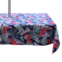Load image into Gallery viewer, Flamingo Tablecloth with Zip & Parasol Hole (60" Round)