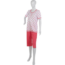 Load image into Gallery viewer, Ladies 100% Cotton Flower & Polka Dot Pyjamas S - XL (Aqua or Red)